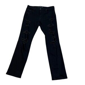 Hollister Men’s Jeans Skinny Fit Advanced Stretch 33 x 32 Distressed Black Jeans